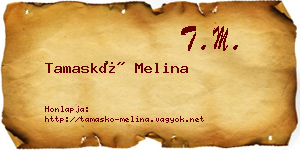Tamaskó Melina névjegykártya